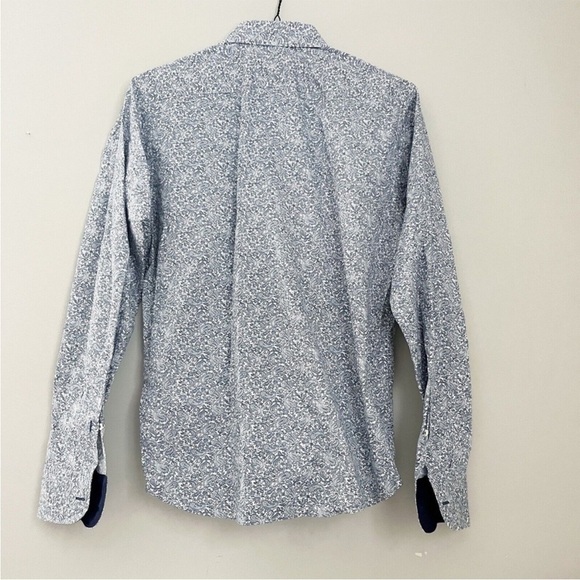 Untuckit Men's Paisley Button Down Shirt L Blue Long Sleeve Cotton Preppy - Picture 8 of 8